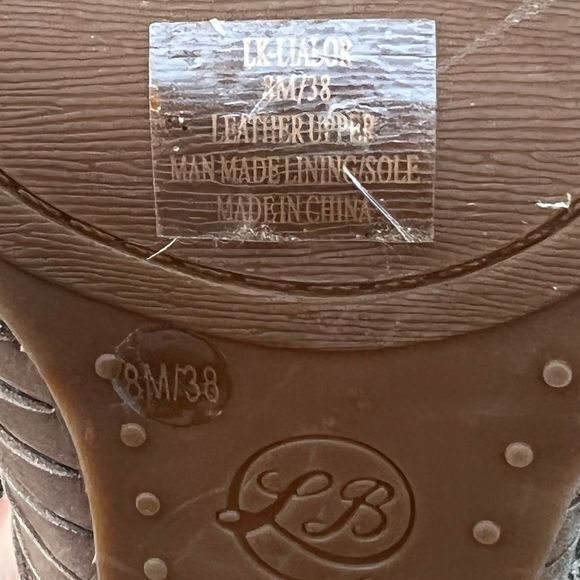 Lucky Brand Women's Lialor Caged Sandals Peep Toe Bootie Leather Upper Brown 8M - Picture 8 of 8